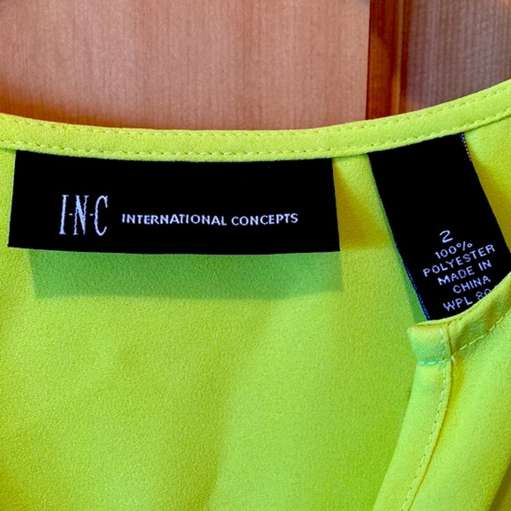 💛INC Neon Yellow Top - Picture 2 of 5